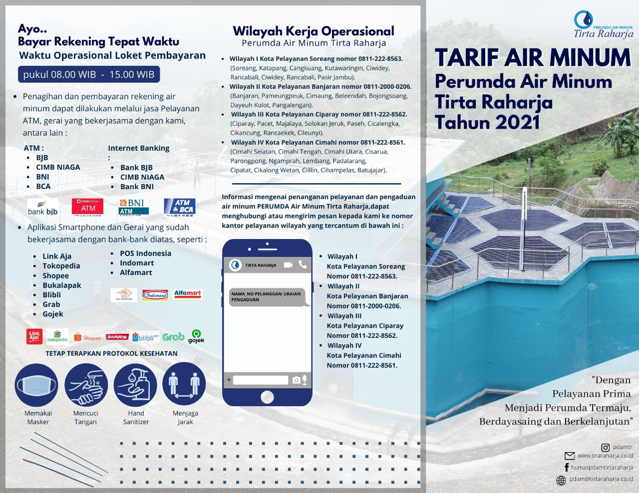 Tarif Air Minum Perumda Air Minum Tirta Raharja Tahun 2021 Detail Berita